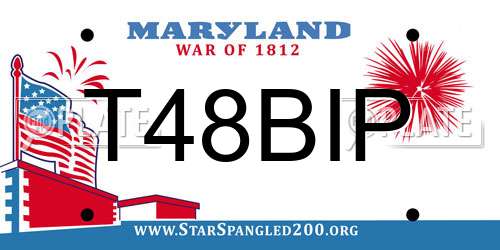 T48BIP Maryland License Plate