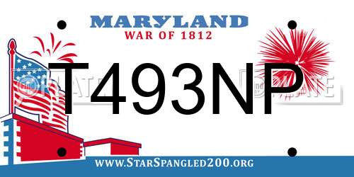 T493NP Maryland License Plate