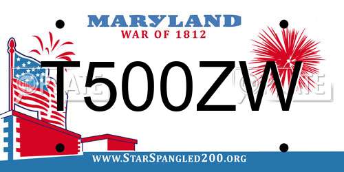 T500ZW Maryland License Plate