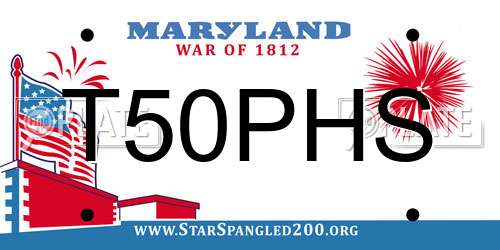 T50PHS Maryland License Plate