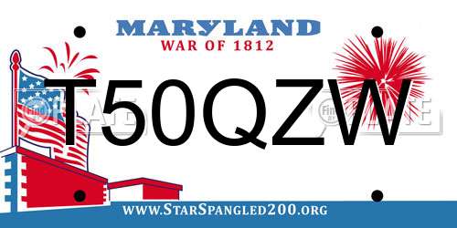 T50QZW Maryland License Plate