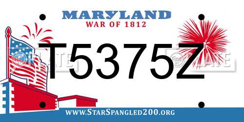 T5375Z Maryland License Plate