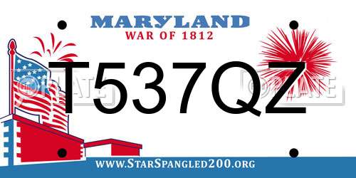 T537QZ Maryland License Plate