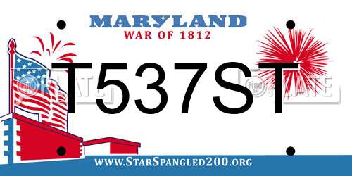 T537ST Maryland License Plate