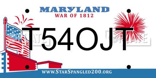 T54OJT Maryland License Plate