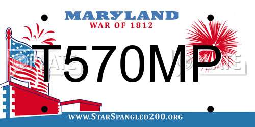 T570MP Maryland License Plate