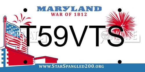 T59VTS Maryland License Plate