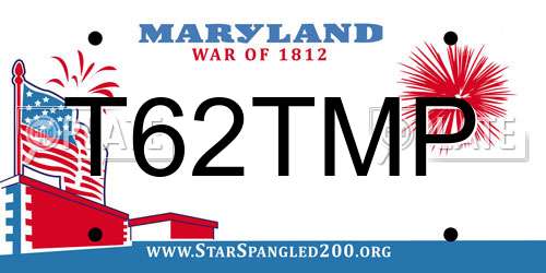 T62TMP Maryland License Plate