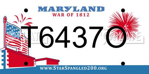 T6437O Maryland License Plate