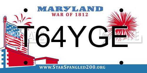 T64YGE Maryland License Plate