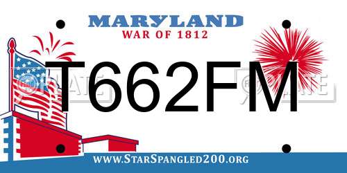 T662FM Maryland License Plate