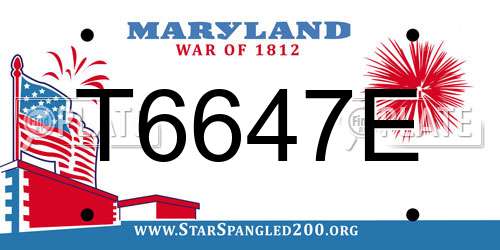 T6647E Maryland License Plate