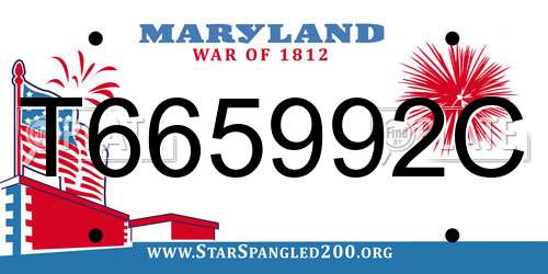 T665992C Maryland License Plate