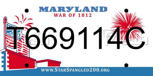 T669114C Maryland License Plate
