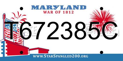 T672385C Maryland License Plate