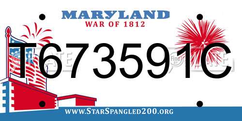 T673591C Maryland License Plate