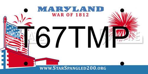 T67TMP Maryland License Plate