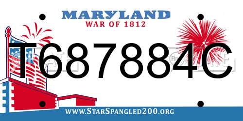T687884C Maryland License Plate