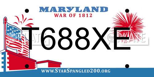T688XE Maryland License Plate