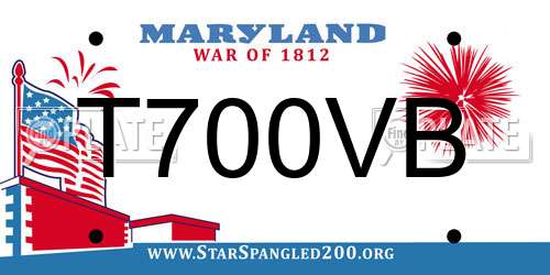 T700VB Maryland License Plate