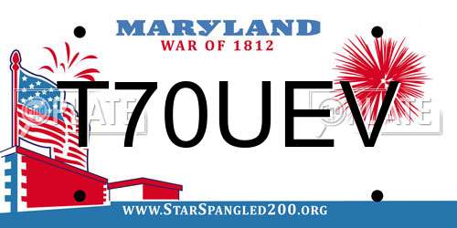 T70UEV Maryland License Plate