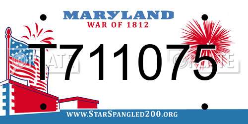 T711075 Maryland License Plate