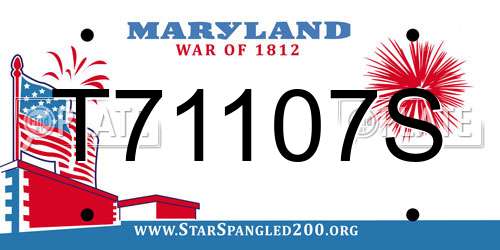 T71107S Maryland License Plate