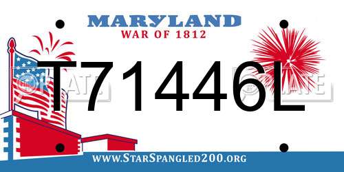 T71446L Maryland License Plate