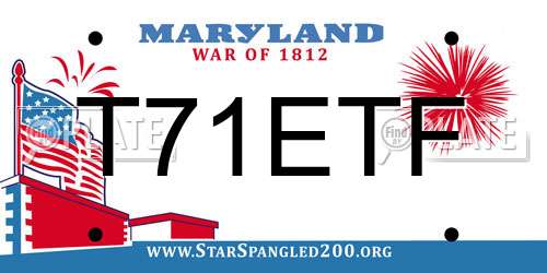 T71ETF Maryland License Plate