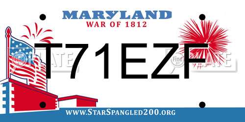 T71EZF Maryland License Plate
