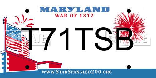 T71TSB Maryland License Plate
