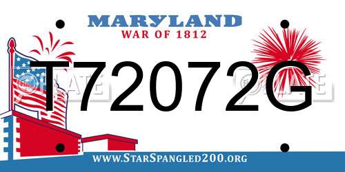 T72072G Maryland License Plate