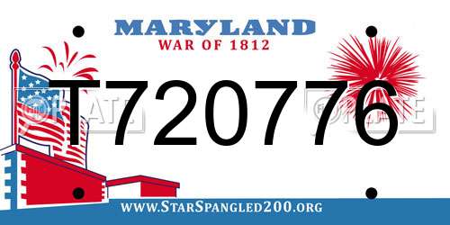 T720776 Maryland License Plate