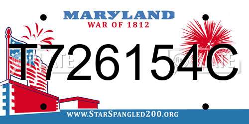 T726154C Maryland License Plate