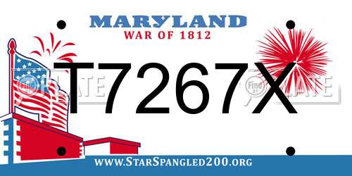 T7267X Maryland License Plate