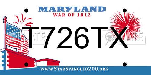 T726TX Maryland License Plate