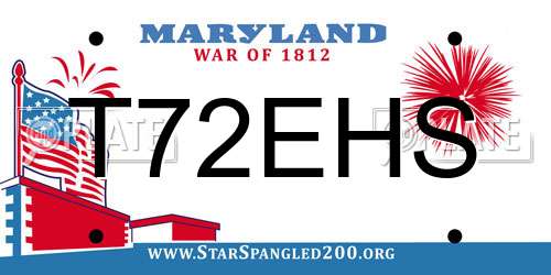 T72EHS Maryland License Plate
