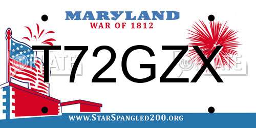T72GZX Maryland License Plate