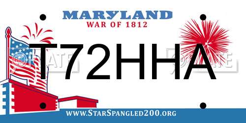 T72HHA Maryland License Plate