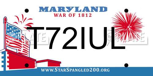 T72IUL Maryland License Plate