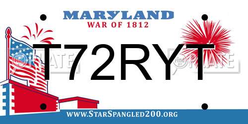 T72RYT Maryland License Plate