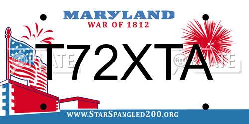 T72XTA Maryland License Plate