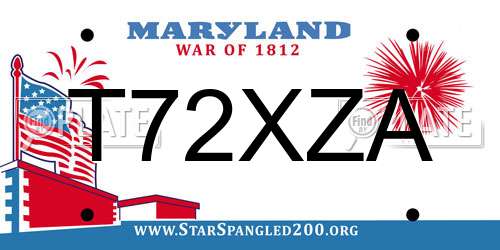 T72XZA Maryland License Plate
