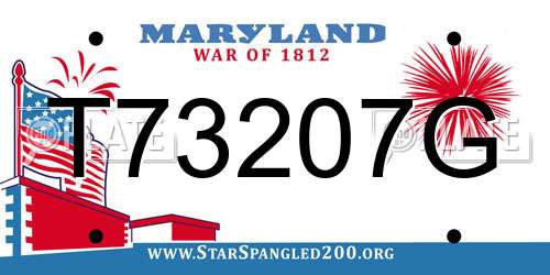 T73207G Maryland License Plate