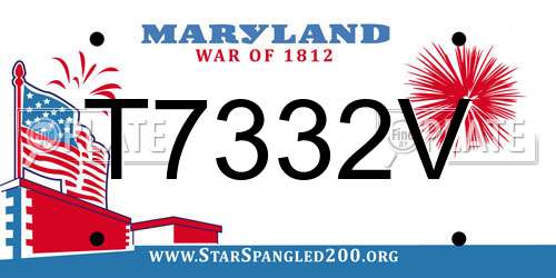 T7332V Maryland License Plate