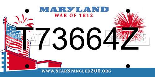 T73664Z Maryland License Plate