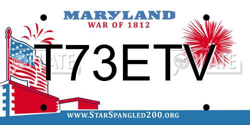 T73ETV Maryland License Plate