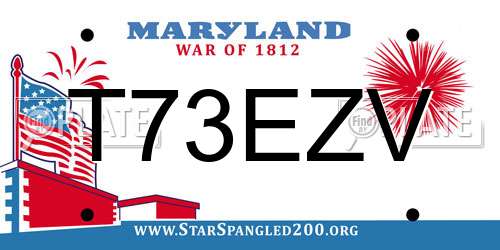 T73EZV Maryland License Plate