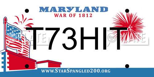 T73HIT Maryland License Plate