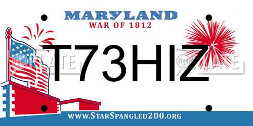 T73HIZ Maryland License Plate